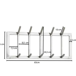 Wohnen Metall Wandgarderobe in Silber - Rading