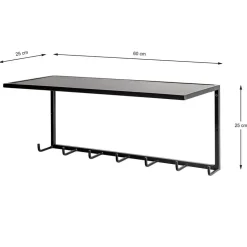 Wohnen Garderoben|Garderoben*Metall Wandgarderobe mit Hutboden - Breznia