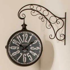 Wohnen Vintage Möbel|Wanduhren*Metall Wanduhr mit großen Zahlen - Tariha