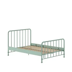 Wohnen Metallbett mit Kopf- und Fußteil in Graugrün - Lisdonna