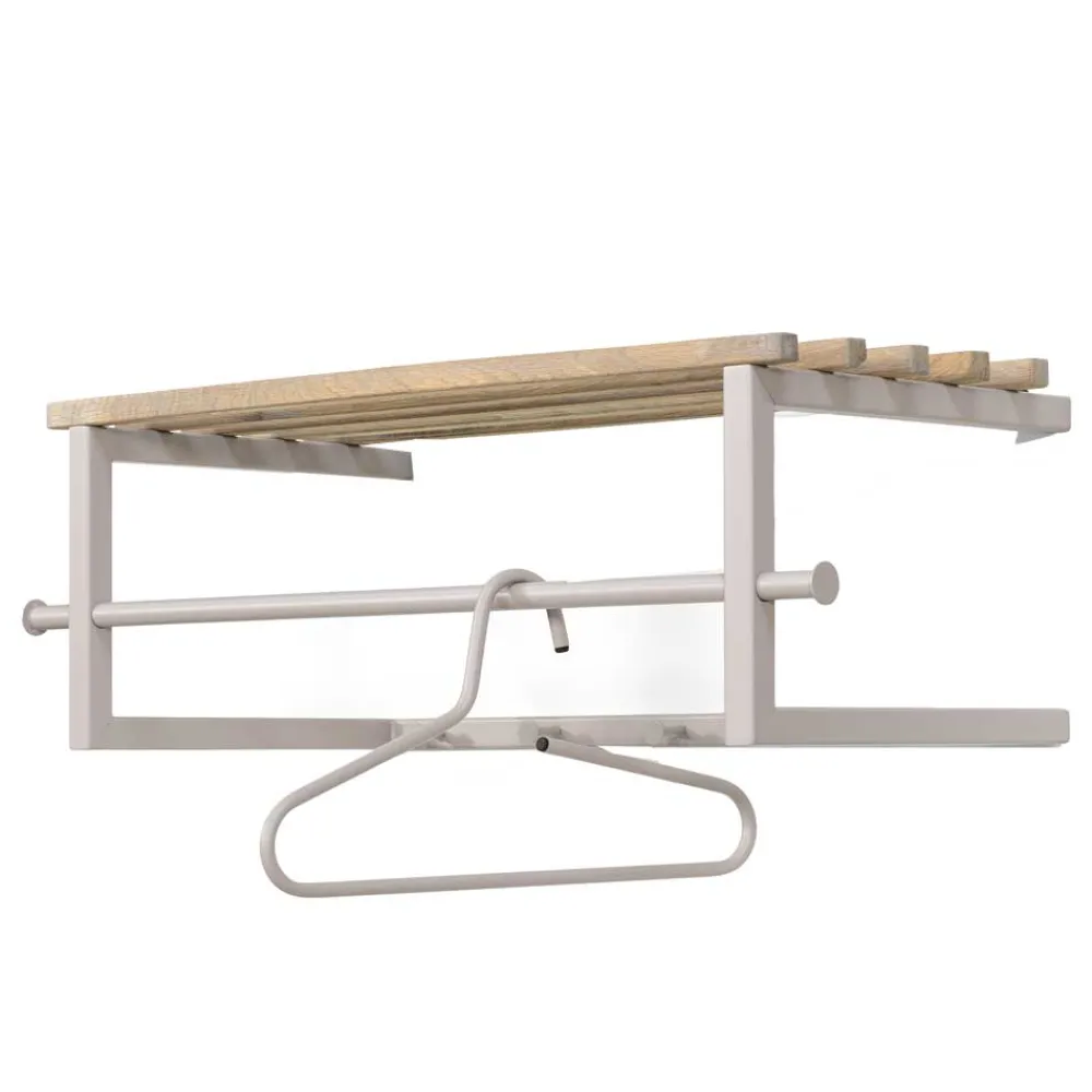 Wohnen Metallgarderobe in Taupe mit Hutablage - Yames