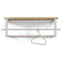 Wohnen Metallgarderobe in Taupe mit Hutablage - Yames