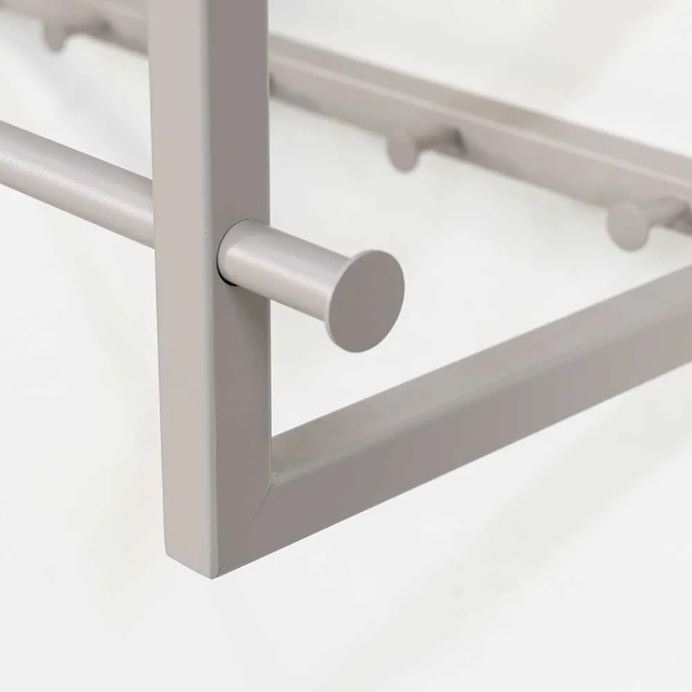 Wohnen Metallgarderobe in Taupe mit Hutablage - Yames