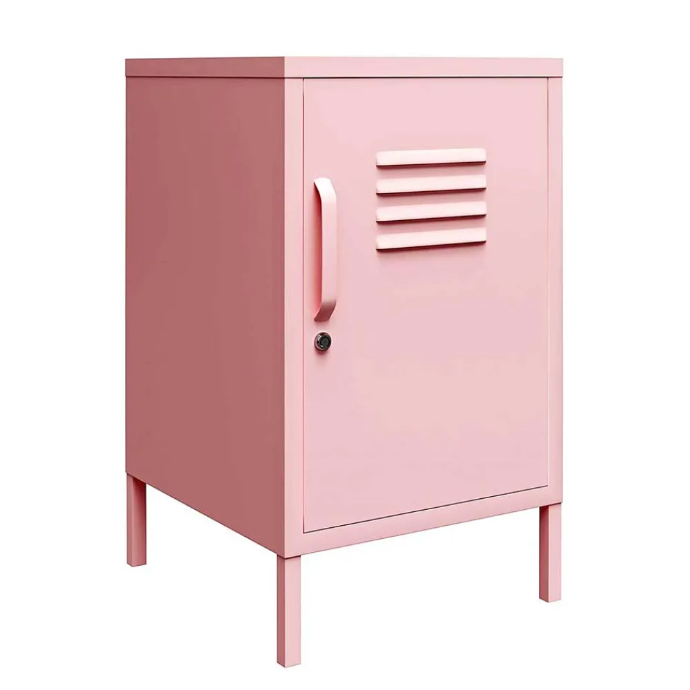 Wohnen Nachttische|Kommoden*Metall-Kommode mit Tür in Rosa - Asbell
