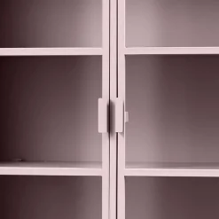 Wohnen Vitrinen|Wohnzimmer-Vitrinen*Metallvitrinenschrank in Hellrosa - Malivia