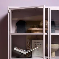 Wohnen Vitrinen|Wohnzimmer-Vitrinen*Metallvitrinenschrank in Hellrosa - Malivia