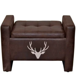 Wohnen Microfaser Polsterbank mit Hirsch Kopf - Miley