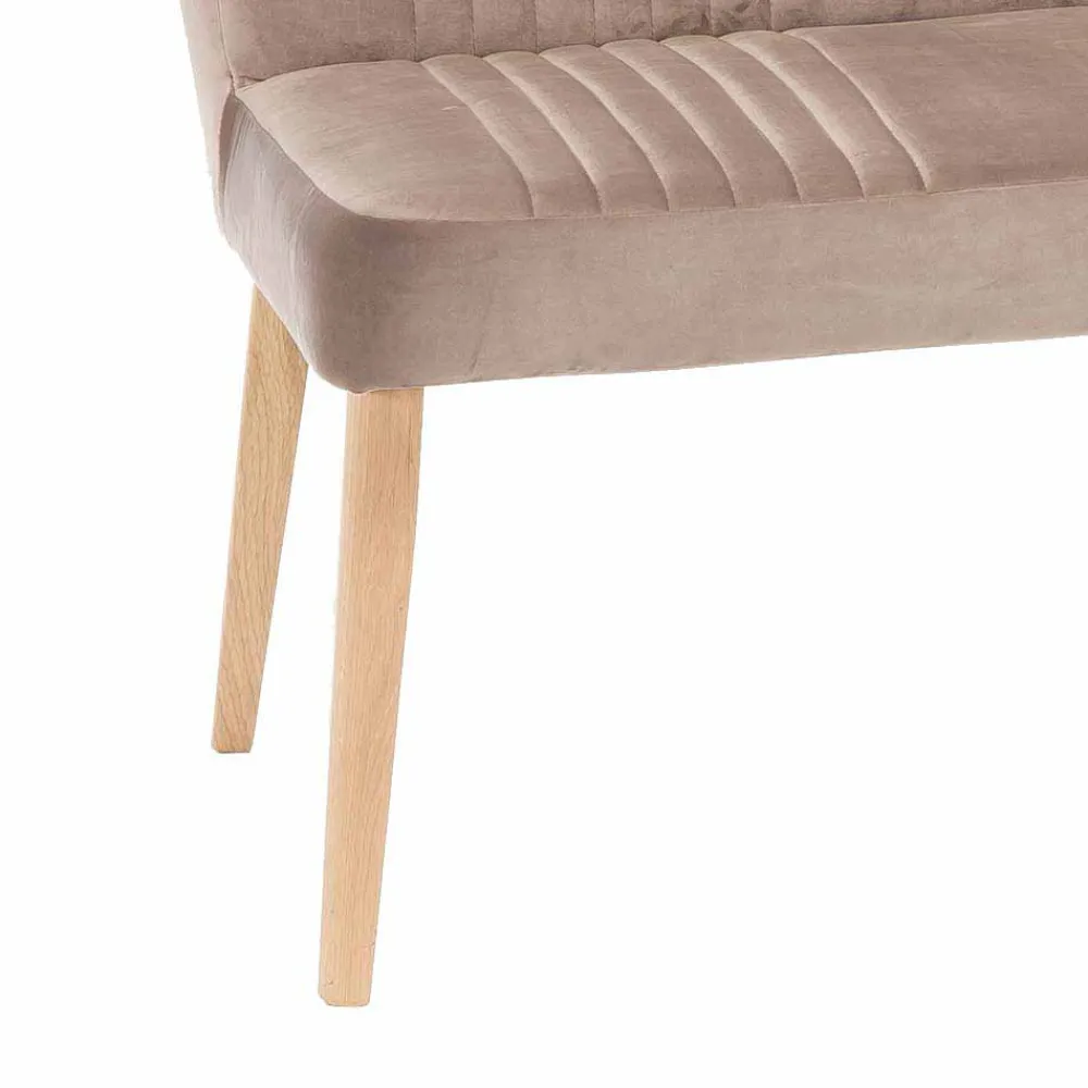 Wohnen Retro Möbel*Mid Century Polsterbank mit Lehne Convilla in Taupe Velours