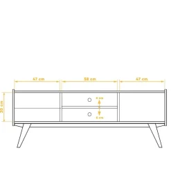 Wohnen Mid Century TV Lowboard aus Wildeiche massiv - Hardus