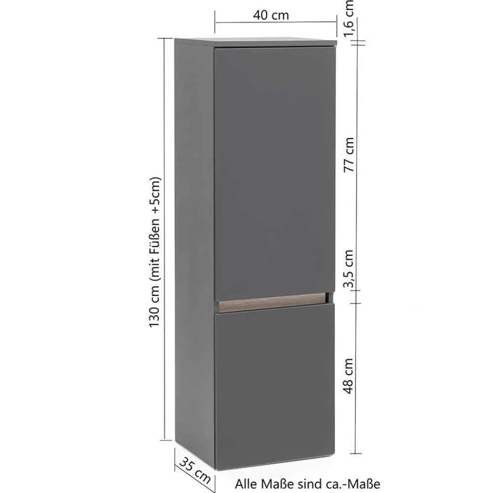 Wohnen Midi Badschrank in Holzoptik Wildeiche - Drumias