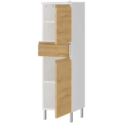 Wohnen Midi-Schrank in Wildeiche & Weiß - Aspariavo