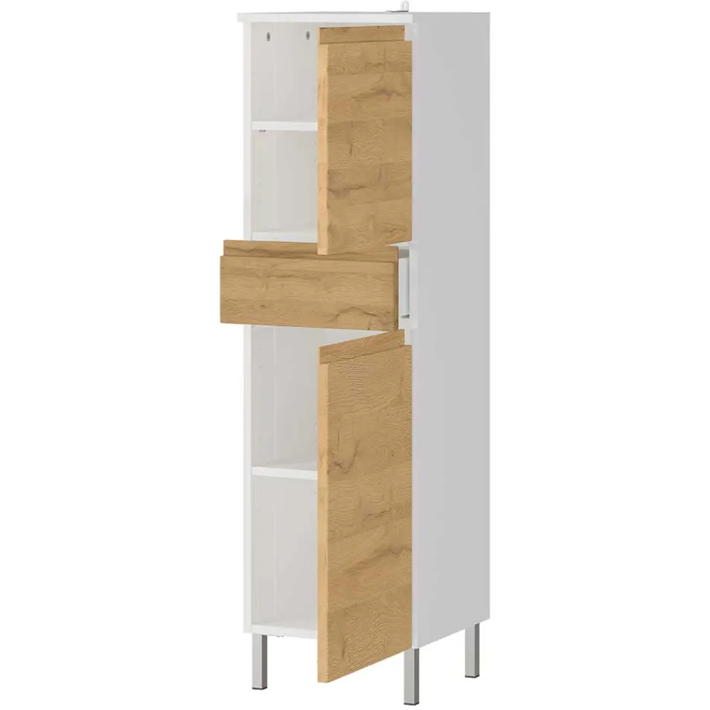 Wohnen Midi-Schrank in Wildeiche & Weiß - Aspariavo