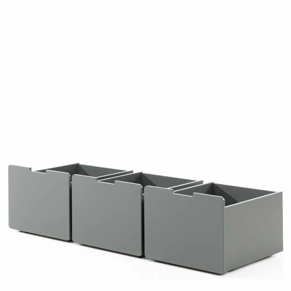 Kinder Wohnen Mini Hochbett mit Absturzsicherung in Grau - Joina