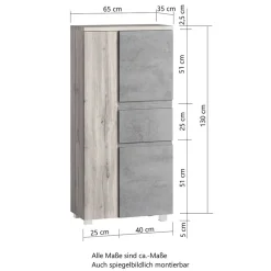 Wohnen Badschränke*Mittelgroßer Badschrank - stehend oder hängend - Jambi