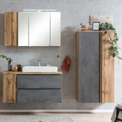 Wohnen Mittelgroßer Badschrank - 65x135x35 cm - Mia