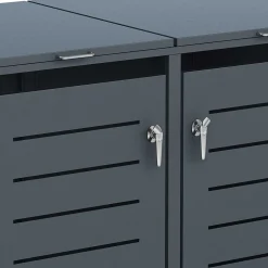 Wohnen Mülltonnenbox*Mülltonnenbox in Anthrazit für zwei Tonnen - Rovert