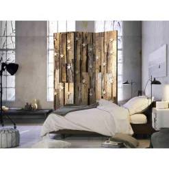 Wohnen Wohnzimmer-Regale*Mobiler Design Paravent Holz & Sterne - Dalicia