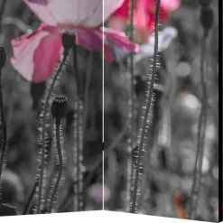 Wohnen Paravents|Wohnzimmer-Regale*Mobiler Foto Raumtrenner mit Mohn Blumen Motiv - Conwy