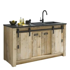 Wohnen Küche Komplett|Küchenzeilen*Mobiliar für Küche inklusive Tresen - Garisa (sechsteilig)