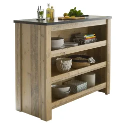 Wohnen Küche Komplett|Küchenzeilen*Mobiliar für Küche inklusive Tresen - Garisa (sechsteilig)