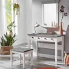 Wohnen Modern Country Frisiertisch Set zweifarbig - Mirandesca (dreiteilig)