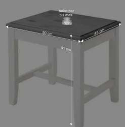 Wohnen Modern Country Frisiertisch Set zweifarbig - Mirandesca (dreiteilig)