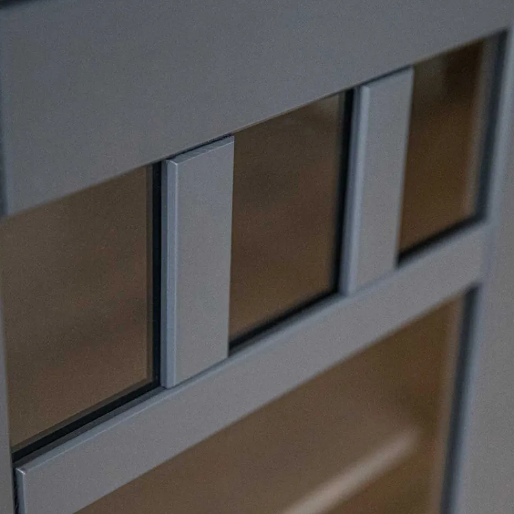 Wohnen Esszimmer-Vitrinen|Esszimmerschränke*Modern Country Highboard in Grau & Kiefer - Eromsia