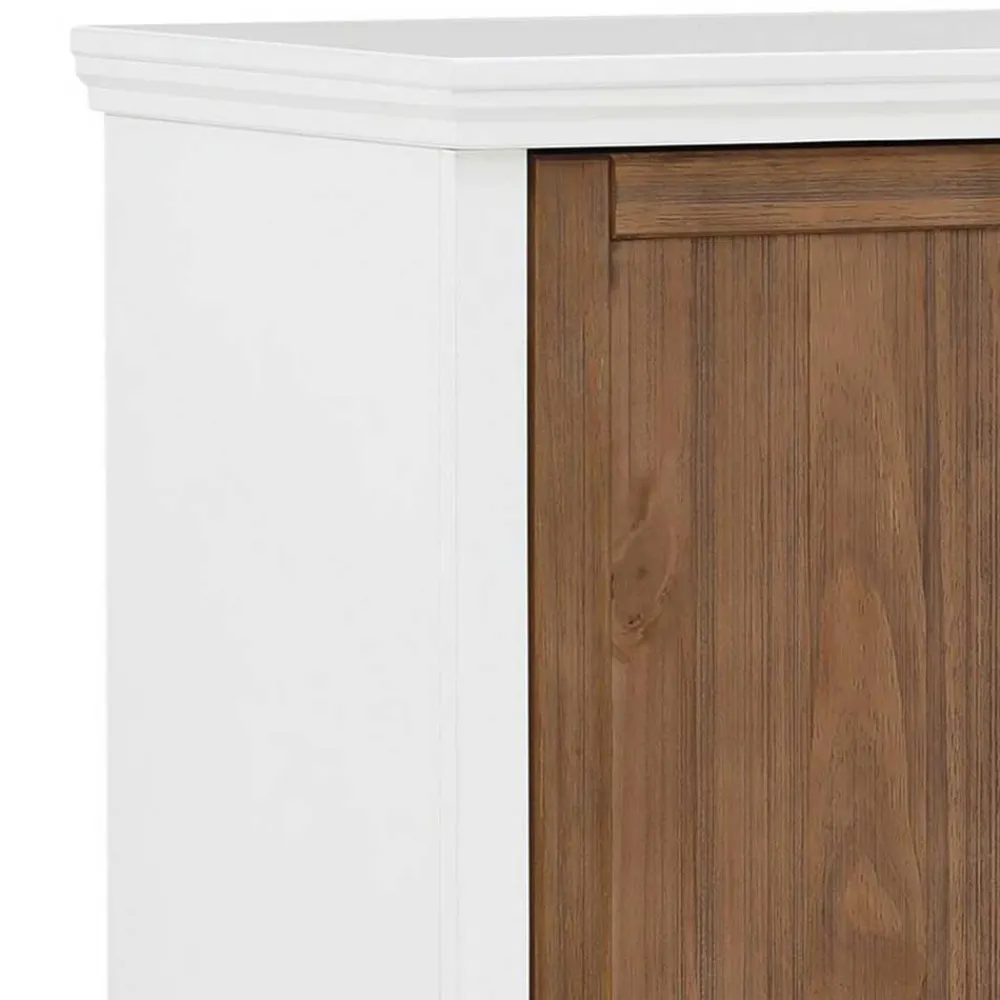 Wohnen Modern Country Highboard in Weiß - Yakos