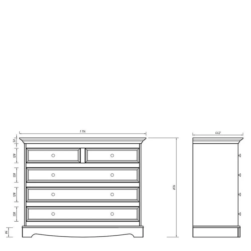 Wohnen Landhausmöbel|Küchenschränke*Modern Country Kommode zweifarbig - Vitablo