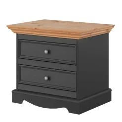 Wohnen Landhausmöbel|Nachttische*Modern Country Nachtkommode in Grau & Kiefer - Eromsia