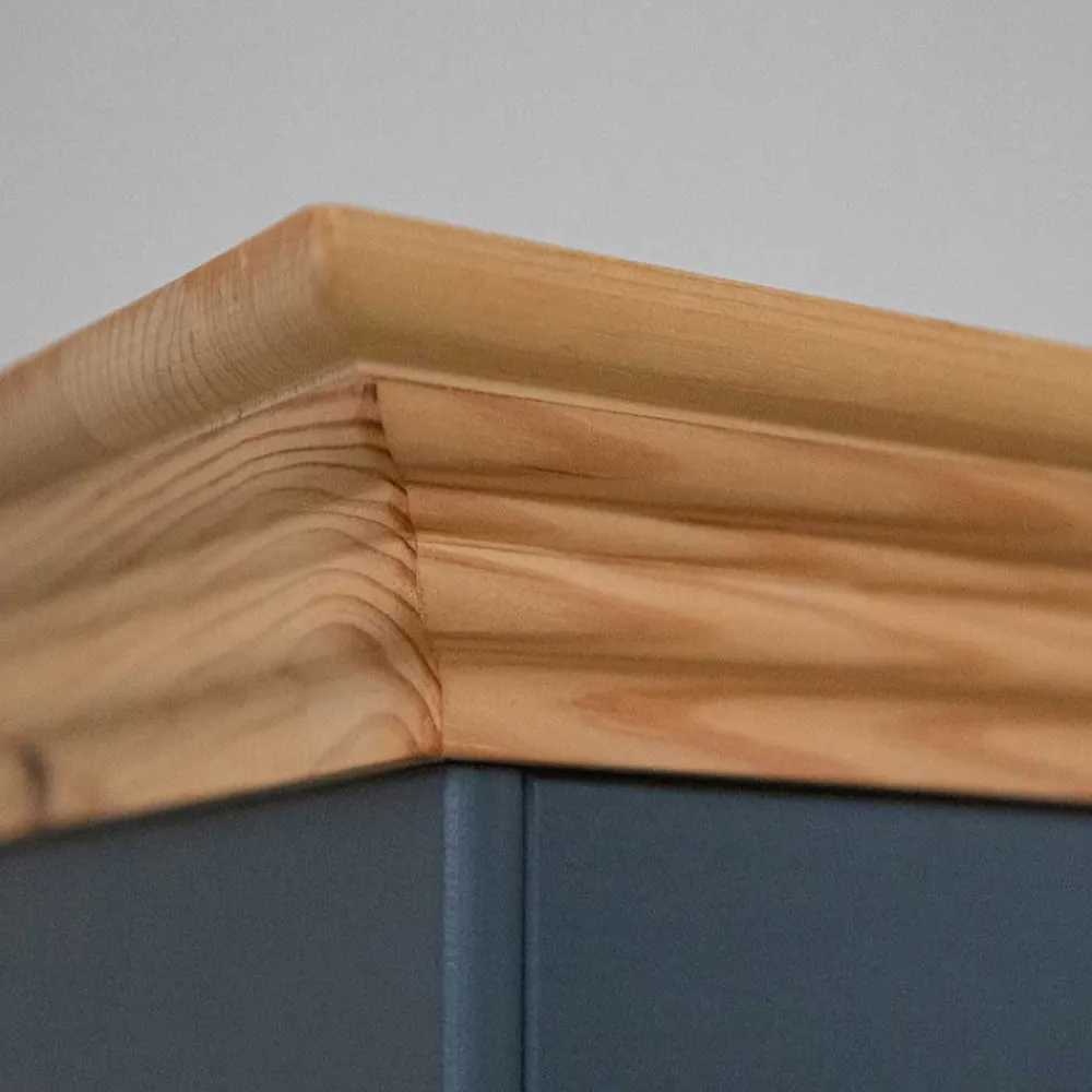 Wohnen Landhausmöbel|Nachttische*Modern Country Nachtkommode in Grau & Kiefer - Eromsia