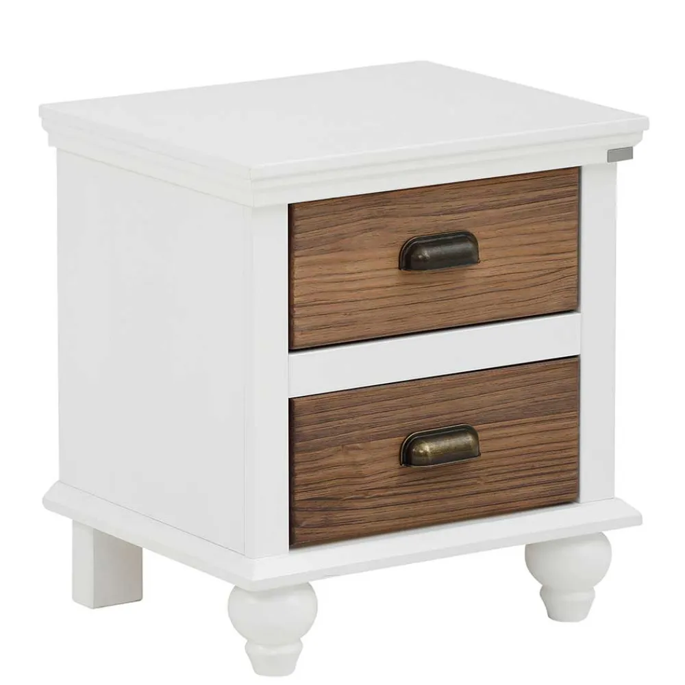Wohnen Modern Country Nachtkommode in Weiß - Yakos