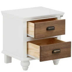 Wohnen Modern Country Nachtkommode in Weiß - Yakos