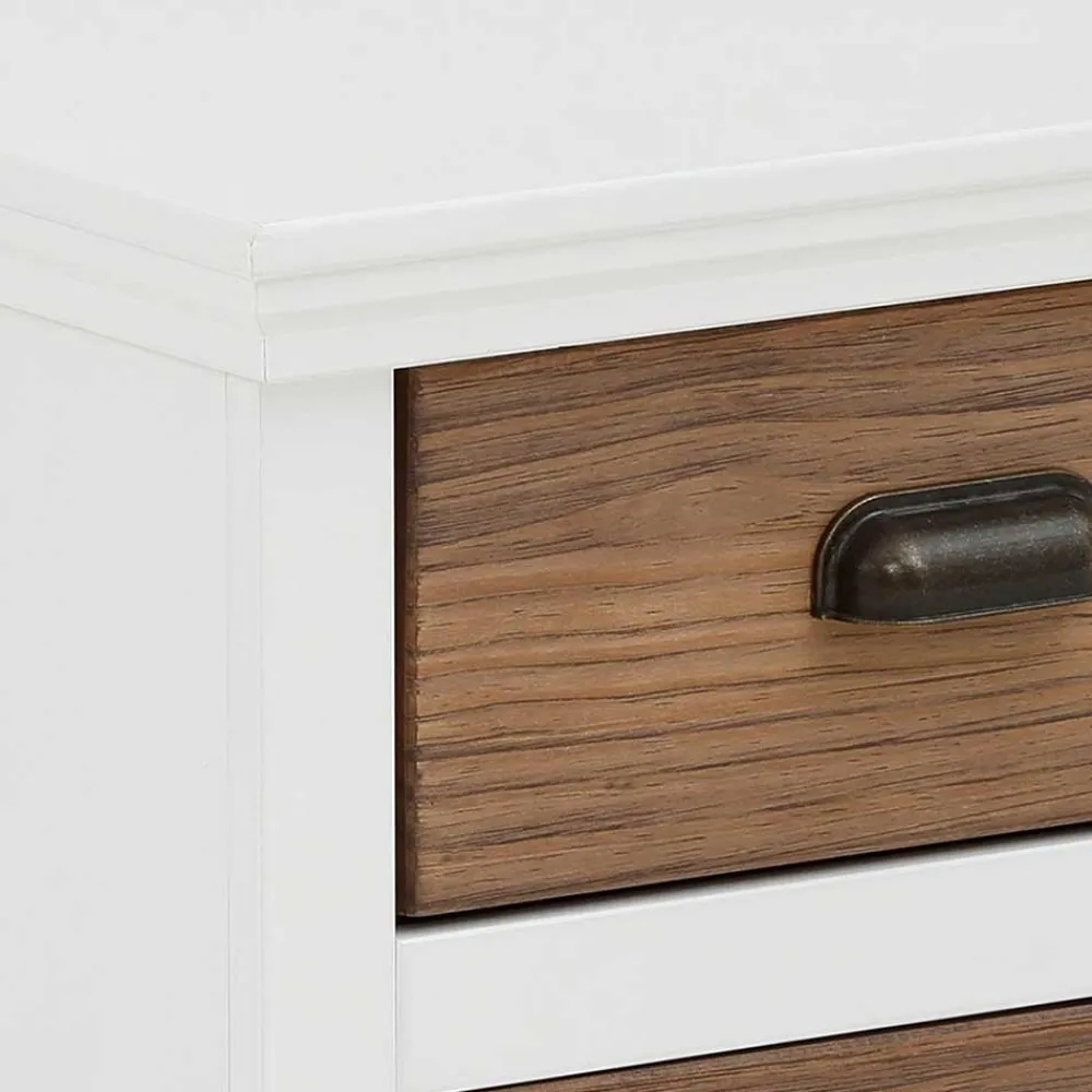 Wohnen Modern Country Nachtkommode in Weiß - Yakos