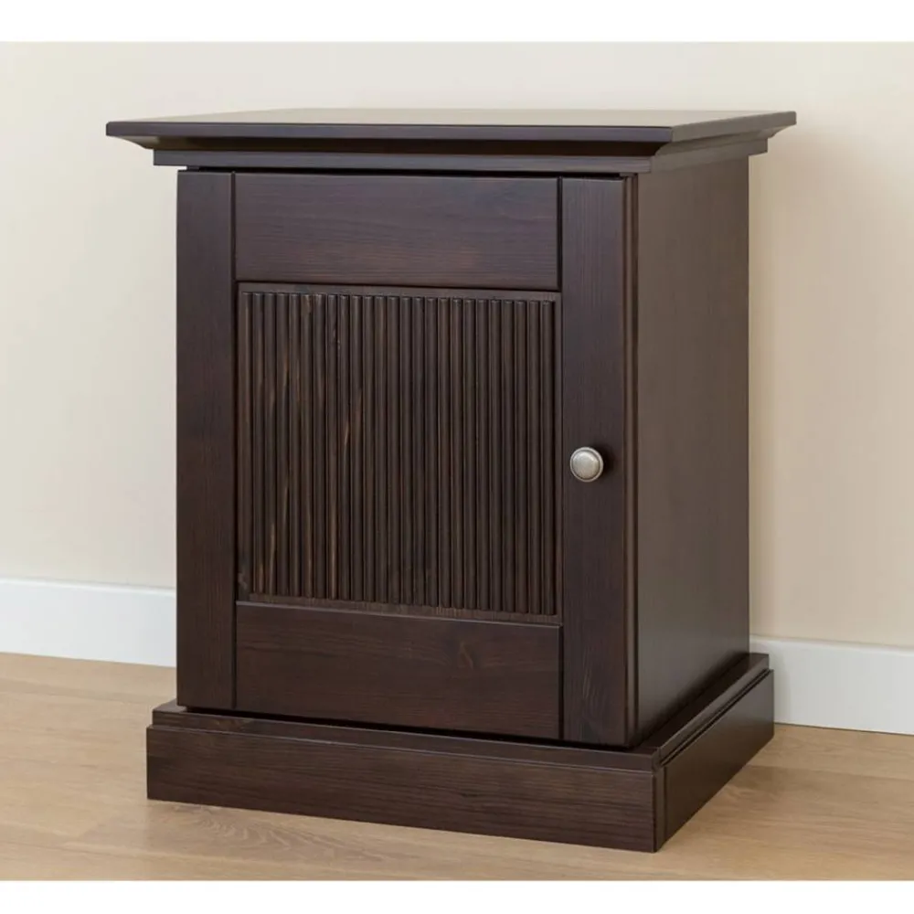 Wohnen Modern Country Nachtschrank in Dunkelbraun - Nauizia