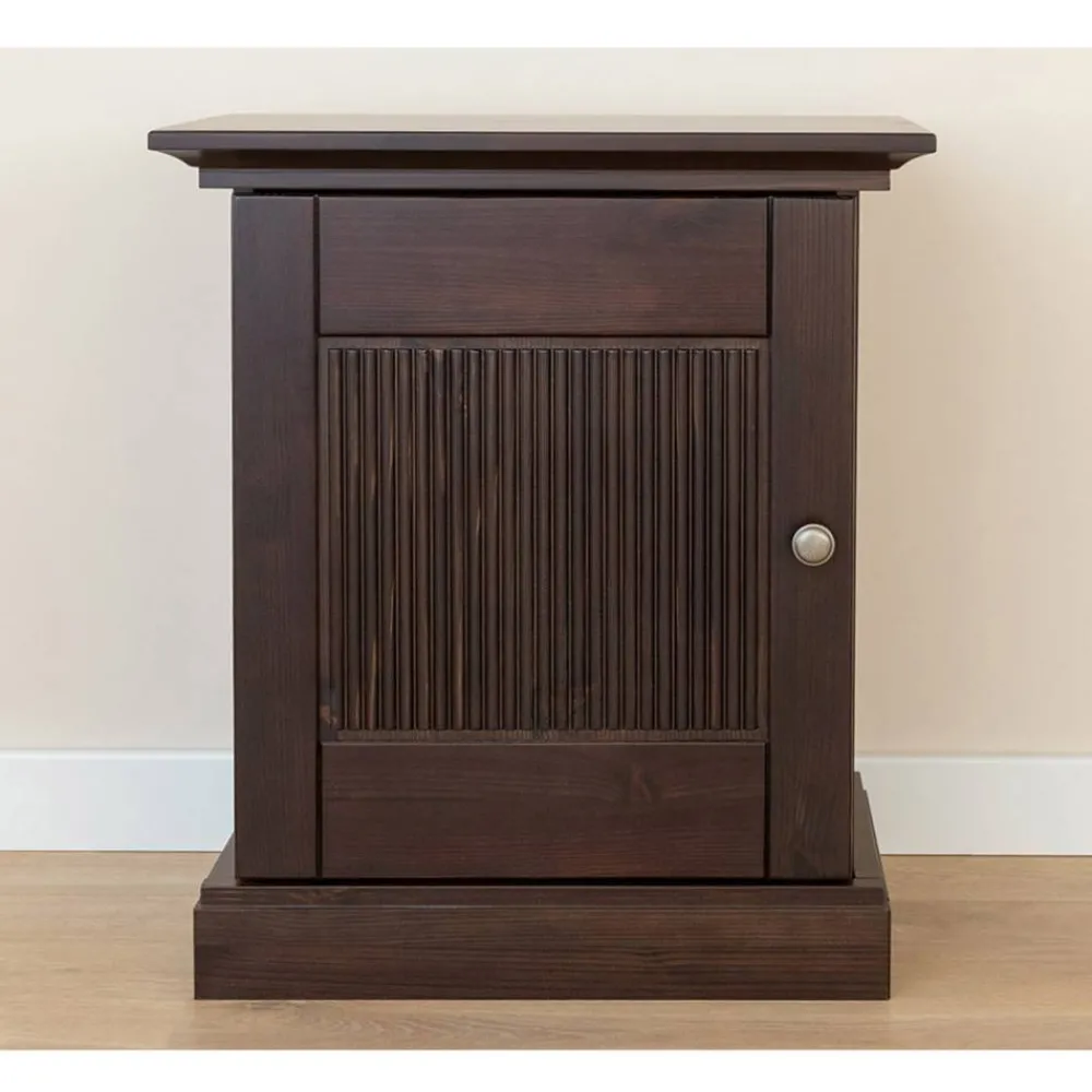 Wohnen Modern Country Nachtschrank in Dunkelbraun - Nauizia