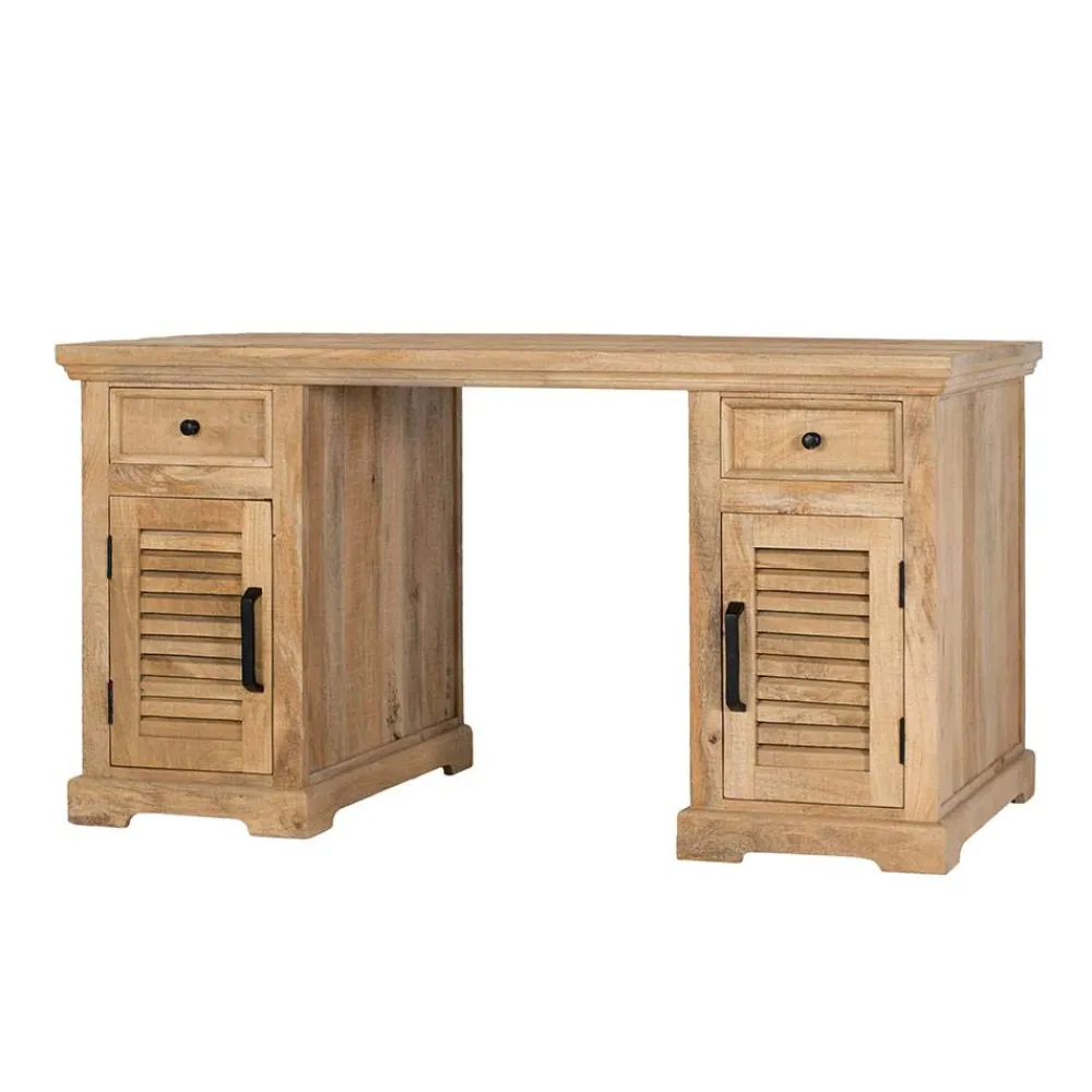 Wohnen Naturholzmöbel|Landhausmöbel*Modern Country Schreibtisch mit Lamellentüren - Muray