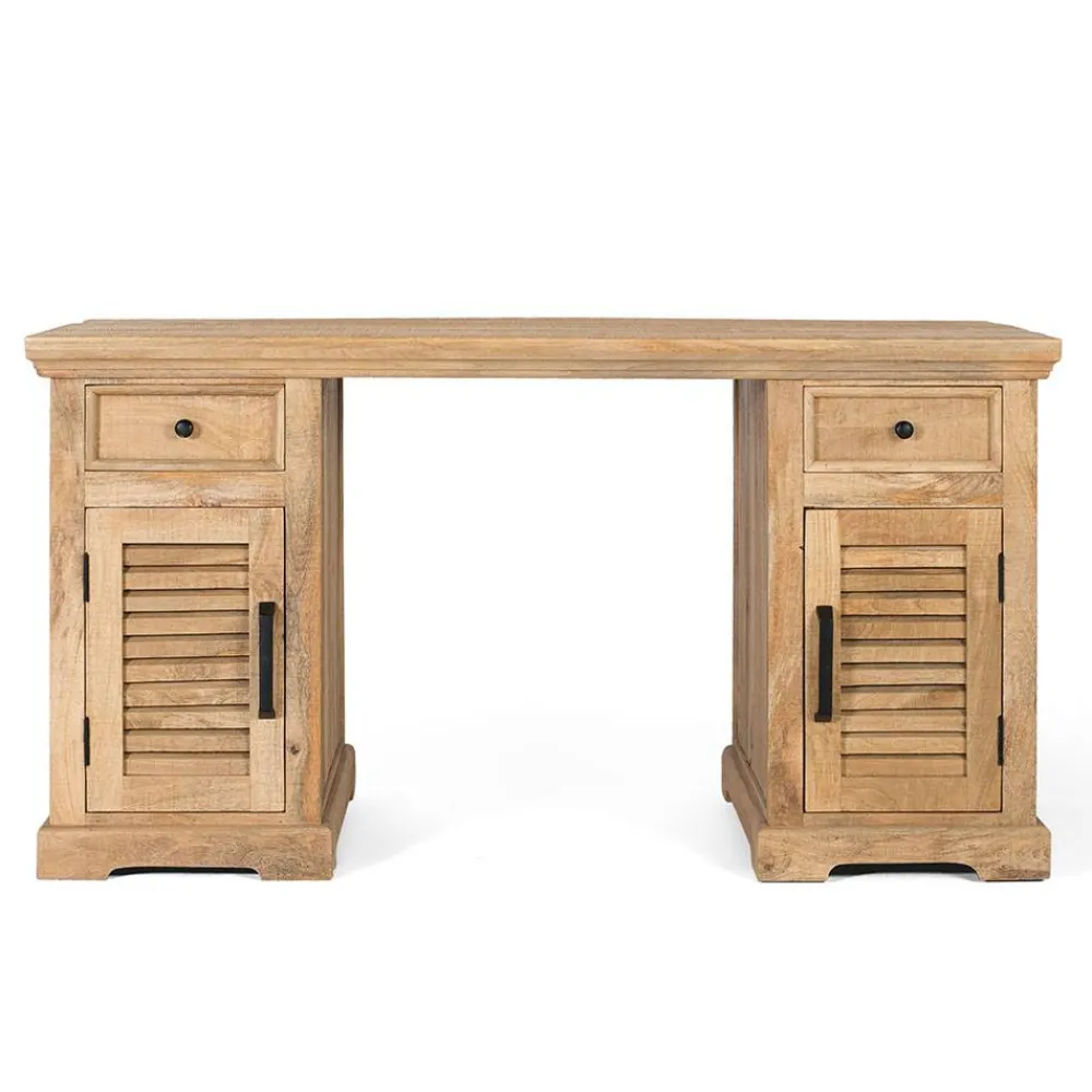 Wohnen Naturholzmöbel|Landhausmöbel*Modern Country Schreibtisch mit Lamellentüren - Muray