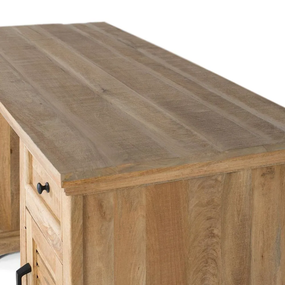 Wohnen Naturholzmöbel|Landhausmöbel*Modern Country Schreibtisch mit Lamellentüren - Muray