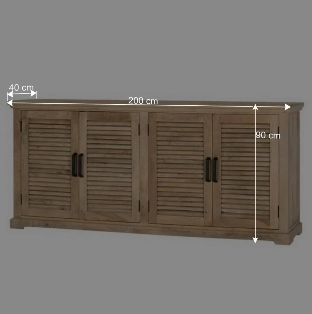 Wohnen Modern Country Sideboard mit Lamellentüren - Muray