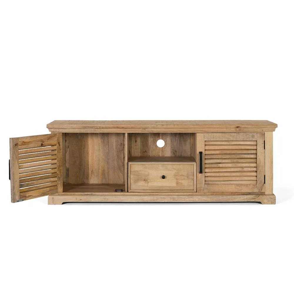 Wohnen Modern Country TV Board mit Lamellentüren - Muray