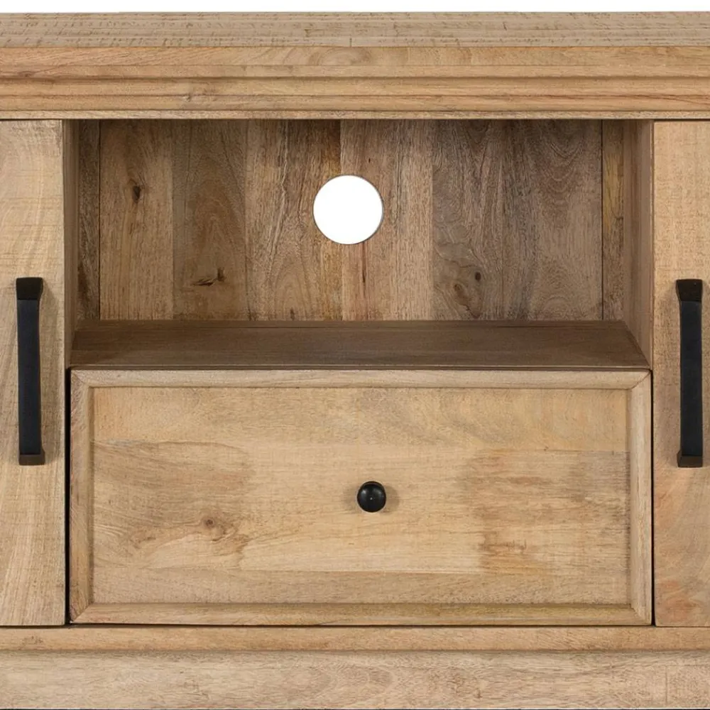 Wohnen Modern Country TV Board mit Lamellentüren - Muray