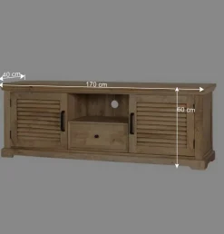 Wohnen Modern Country TV Board mit Lamellentüren - Muray