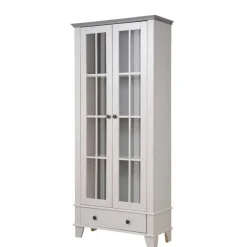 Wohnen Modern Country Vitrine in Weiß mit Grau - Sumatra