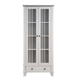 Wohnen Modern Country Vitrine in Weiß mit Grau - Sumatra
