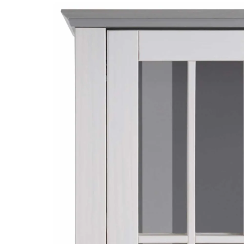 Wohnen Modern Country Vitrine in Weiß mit Grau - Sumatra