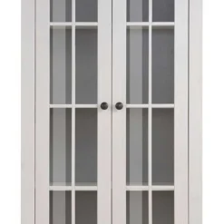 Wohnen Modern Country Vitrine in Weiß mit Grau - Sumatra