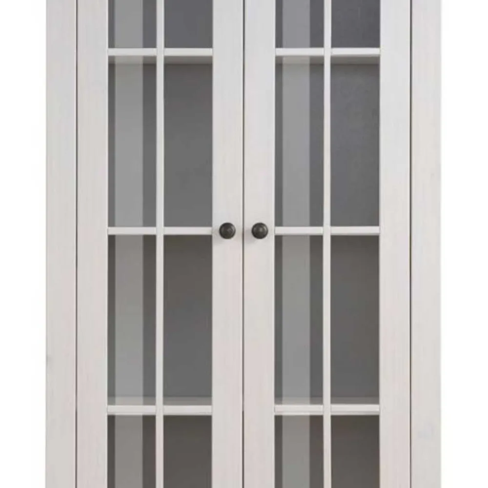 Wohnen Modern Country Vitrine in Weiß mit Grau - Sumatra