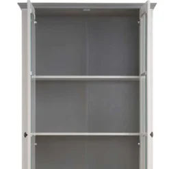Wohnen Modern Country Vitrine in Weiß mit Grau - Sumatra