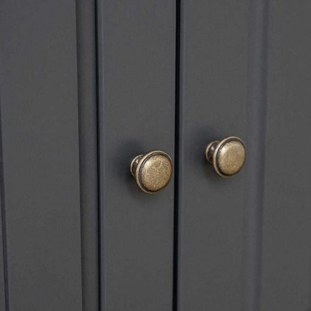 Wohnen Massivholzmöbel|Esszimmer-Vitrinen*Modern Country Vitrinenschrank in Grau & Kiefer - Eromsia